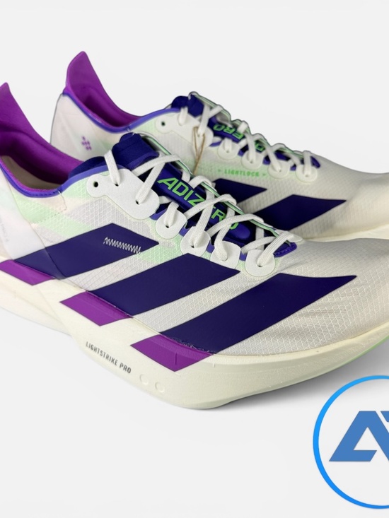 Adidas Adizero Adios Pro 4 Core White Purple Lime Burst Men’s Sizes JR1656